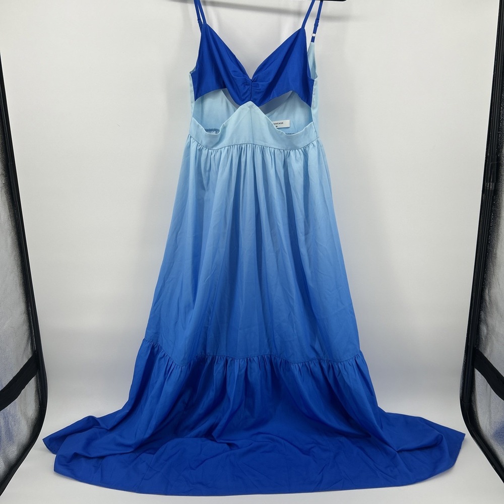 Commense Size Medium Blue Ombre Backless Cutout Cami Maxi Dress NWOT